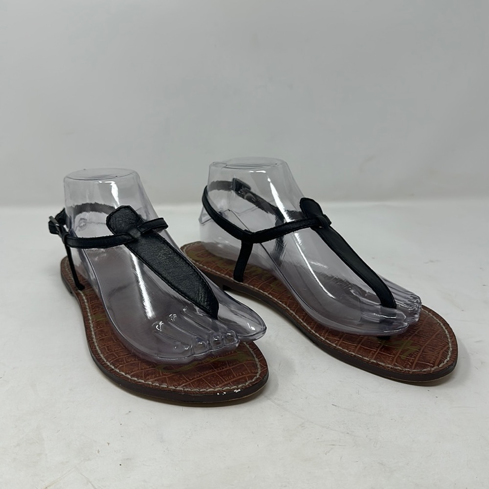 Sam Edelman Gigi Thong Sandals Black Brown size 8.5 adjustable strap open toe